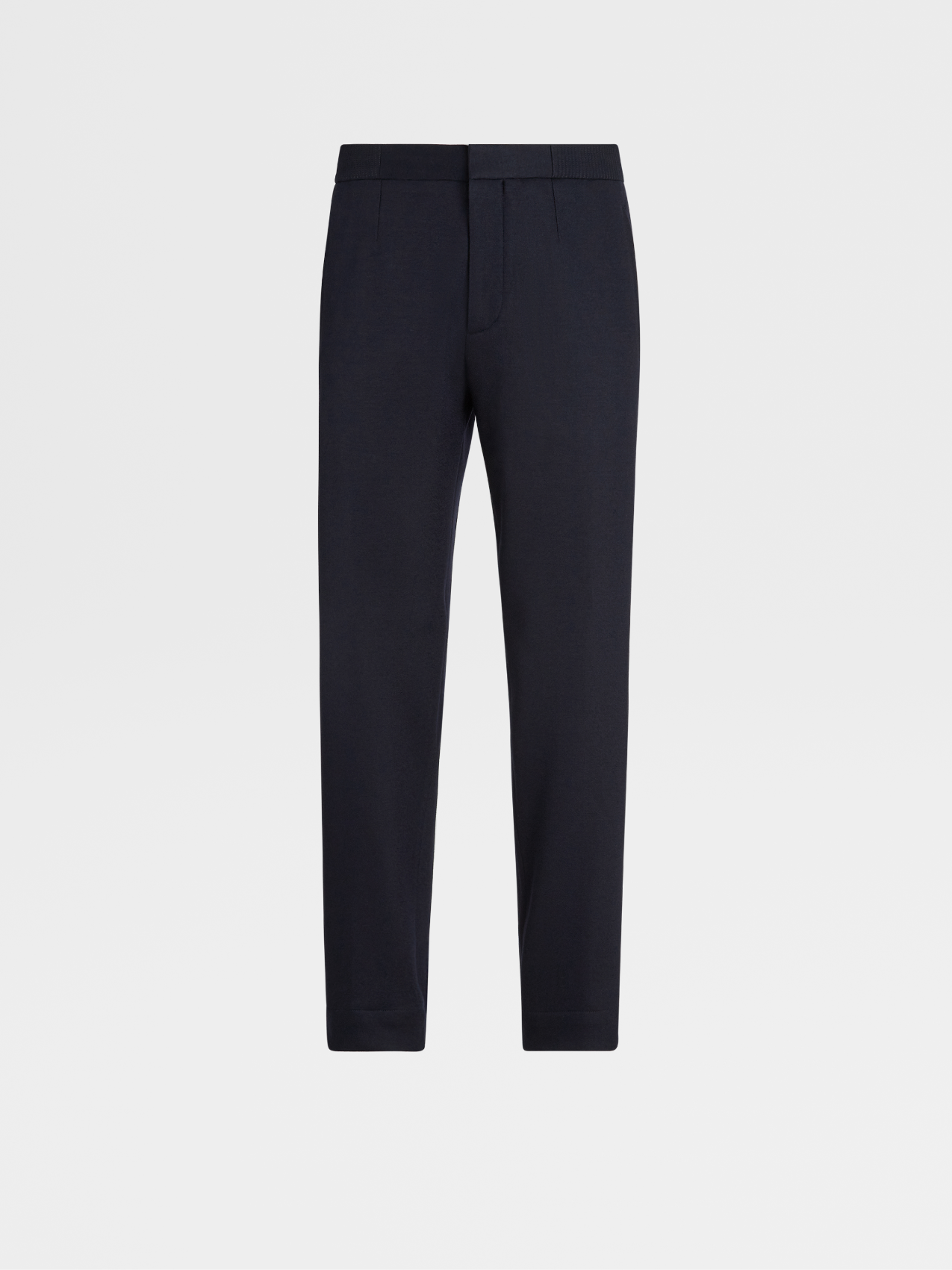 Navy Blue Wool Jersey Joggers